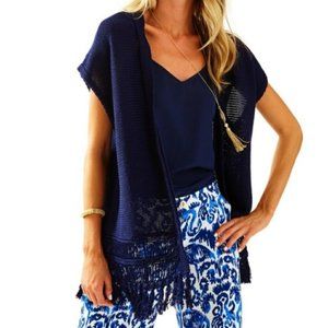 NWT LILLY PULITZER BEDFORD CARDIGAN NAVY (S66)